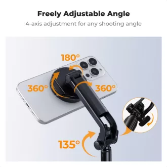   K&F Concept 1,8m állvány, selfie bot, gömbfejjel, GoPro adapter, telefon adapter, bluetooth kioldó