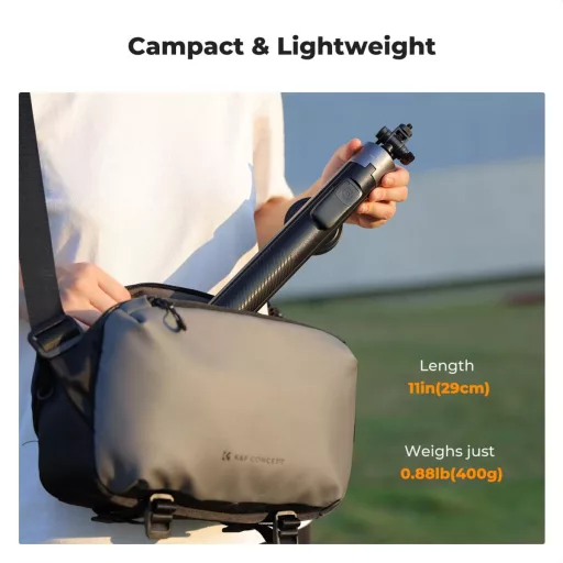 K&F Concept 1,8m állvány, selfie bot, gömbfejjel, GoPro adapter, telefon adapter, bluetooth kioldó