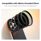 K&F Concept MagSafe szűrőtartó adapter 58 mm ND2-32 VND szűrővel, iPhone 17 Pro Max