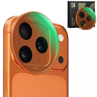   K&F Concept CPL Snap-on szűrő, HD bevonat, vízálló, karcálló, narancs,  iPhone 17 Pro/Max