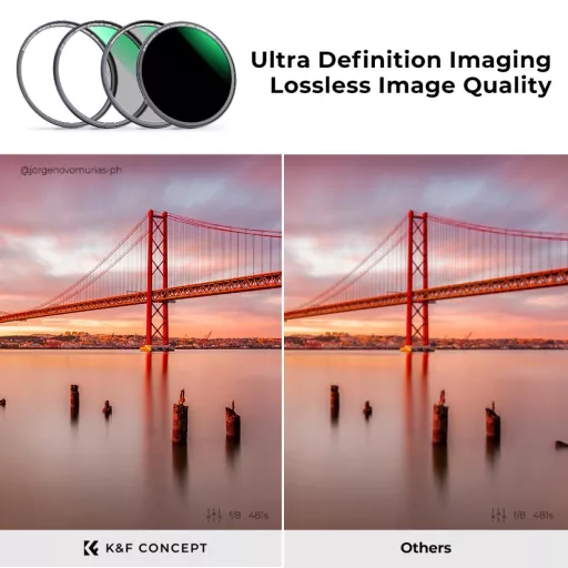 K&F Concept mágneses adapter + MCUV + CPL  + ND1000 szűrő, vízlepergető, karcálló, + tok, 49mm