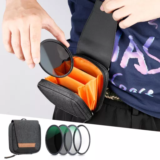 K&F Concept mágneses adapter + MCUV + CPL  + ND1000 szűrő, vízlepergető, karcálló, + tok, 49mm