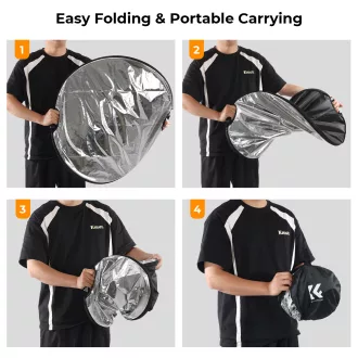   K&F Concept 5in1 derítőlap, reflektor fogantyúval 110cm (feh, fek, arany, ezüst, transp) + hordtáska