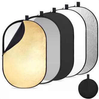   K&F Concept 5in1 derítőlap, reflektor, 60x90cm (fehér, fekete, arany, ezüst, transparens)+hordtáska