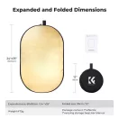 K&F Concept 5in1 derítőlap, reflektor, 60x90cm (fehér, fekete, arany, ezüst, transparens)+hordtáska