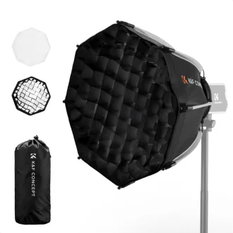   K&F Concept 40cm átmérőjű, octagonal softbox, gyorscsatlakozás, méhsejt rács, Mini Bowens csatlak.
