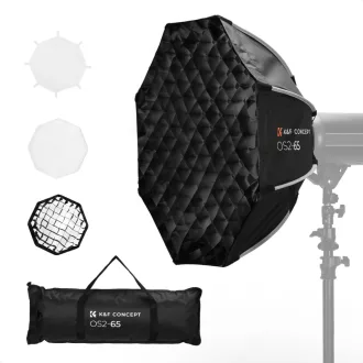   K&F Concept 65cm átmérőjű, octagonal softbox, gyorscsatlakozás, méhsejt rács, Bowens