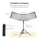 K&F Concept Curved Clamshell Reflector, hajlított derítőlap, 65x123cm, állvánnyal