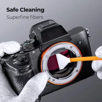   K&F Concept dupla fejes 24 mm-es tisztítópálca készlet, Full Frame, 10 db + 20 ml tisztító folyadék