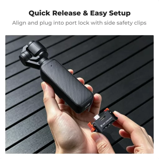 K&F Concept állvány adapter és gyorskioldó talp USB-C csatlakozással, DJI Osmo Pocket 3/4-hez