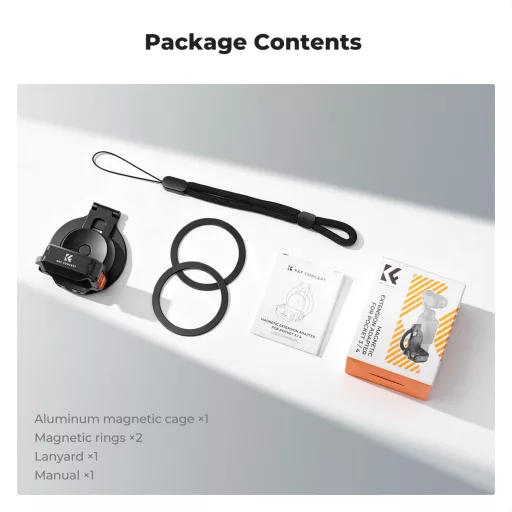 K&F Concept PP62 mágneses alumínium bővítőkeret MagSafe telefontartóval, DJI Osmo Pocket 3/4-hez