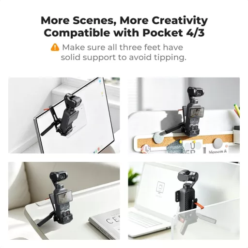 K&F Concept PP63 mágneses mini állvány és védőkeret, DJI Osmo Pocket 3/4-hez