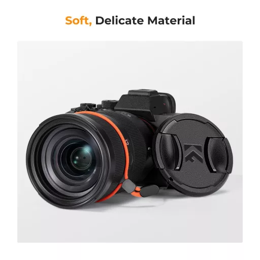 K&F Concept objektívvédő sapka zsinórral + törlőkendő, 82mm