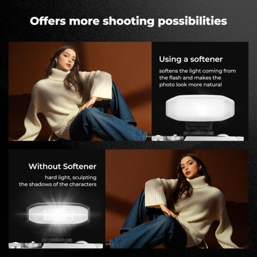 K&F Concept M01 mini vaku, GN12, 5600K, 2000mAh, középpontos érintekzővel