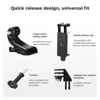   K&F Concept akciókamera és okostelefon mellpánt, fejpánt szett