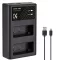 K&F Concept hordozható dupla LC-E17 akkumulátor töltő, USB-C, 2db LP-E17 akkumulátorhoz