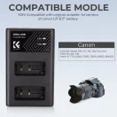 K&F Concept hordozható dupla LC-E17 akkumulátor töltő, USB-C, 2db LP-E17 akkumulátorhoz