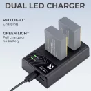 K&F Concept hordozható dupla LC-E17 akkumulátor töltő, USB-C, 2db LP-E17 akkumulátorhoz
