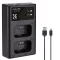 K&F Concept hordozható dupla BC-TRW akkumulátor töltő, USB-C, 2db FW50 akkumulátorhoz