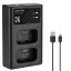 K&F Concept hordozható dupla BC-TRW akkumulátor töltő, USB-C, 2db FW50 akkumulátorhoz