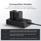 K&F Concept hordozható dupla BC-TRW akkumulátor töltő, LCD, USB-C, 2db FW50 akkumulátorhoz