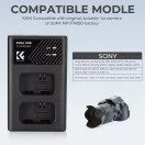 K&F Concept hordozható dupla BC-TRW akkumulátor töltő, USB-C, 2db FW50 akkumulátorhoz