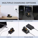 K&F Concept hordozható dupla BC-TRW akkumulátor töltő, USB-C, 2db FW50 akkumulátorhoz