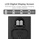 K&F Concept hordozható dupla BC-QZ1 akkumulátor töltő, LCD, USB-C, 2db FZ100 akkumulátorhoz