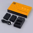 K&F Concept hordozható dupla USB-C akkumulátor MH-25 töltő + 2db EN-EL15 akkumulátor 2100mAh