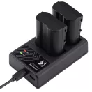 K&F Concept hordozható dupla USB-C akkumulátor MH-25 töltő + 2db EN-EL15 akkumulátor 2100mAh