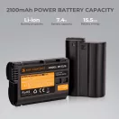 K&F Concept hordozható dupla USB-C akkumulátor MH-25 töltő + 2db EN-EL15 akkumulátor 2100mAh