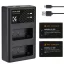 K&F Concept hordozható dupla USB-C akkumulátor LC-E17 töltő + 2db LP-E17 akkumulátor 1250mAh