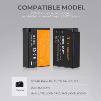 K&F Concept LP-E17 akkumulátor, 1250mAh