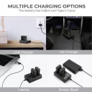 K&F Concept hordozható dupla USB-C akkumulátor LC-E17 töltő + 2db LP-E17 akkumulátor 1250mAh