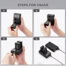 K&F Concept hordozható dupla USB-C akkumulátor LC-E17 töltő + 2db LP-E17 akkumulátor 1250mAh