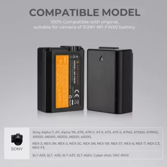 K&F Concept FW50 akkumulátor, 1100mAh