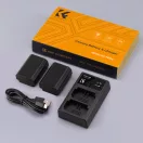K&F Concept hordozható dupla USB-C akkumulátor BC-QZ1 töltő + 2db FZ100 akkumulátor 2280mAh