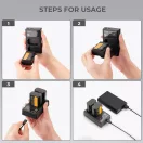 K&F Concept hordozható dupla USB-C akkumulátor BC-QZ1 töltő + 2db FZ100 akkumulátor 2280mAh