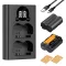 K&F Concept hordozható dupla USB-C akkumulátor NP-W235 töltő, LCD + 2db NP-W235 akkumulátor 2200mAh