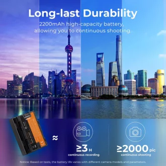   K&F Concept hordozható dupla USB-C akkumulátor NP-W235 töltő, LCD + 2db NP-W235 akkumulátor 2200mAh