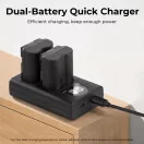 K&F Concept hordozható dupla USB-C akkumulátor NP-W235 töltő, LCD + 2db NP-W235 akkumulátor 2200mAh