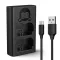 K&F Concept hordozható dupla NP-W235 akkumulátor töltő, LCD, USB-C, 2db NP-W235 akkumulátorhoz