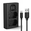 K&F Concept hordozható dupla NP-W235 akkumulátor töltő, LCD, USB-C, 2db NP-W235 akkumulátorhoz