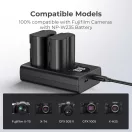 K&F Concept hordozható dupla NP-W235 akkumulátor töltő, LCD, USB-C, 2db NP-W235 akkumulátorhoz