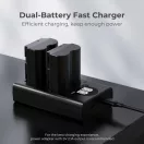 K&F Concept hordozható dupla NP-W235 akkumulátor töltő, LCD, USB-C, 2db NP-W235 akkumulátorhoz