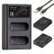 K&F Concept hordozható dupla USB-C akkumulátor MH-24 töltő + 2db EN-EL14 akkumulátor 1050mAh