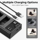 K&F Concept hordozható dupla USB-C akkumulátor MH-24 töltő + 2db EN-EL14 akkumulátor 1050mAh