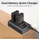 K&F Concept hordozható dupla USB-C akkumulátor MH-24 töltő + 2db EN-EL14 akkumulátor 1050mAh