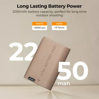   K&F Concept LP-E6NH akkumulátor 2250mAh, USB-C csatlakozóval