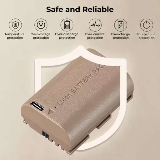 K&F Concept LP-E6NH akkumulátor 2250mAh, USB-C csatlakozóval